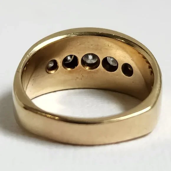 [SOLD] Vid Clip 9.38g 14k SOLID Gold Diamond Channel Set Ring Signed Sz 8 - Picture 5 of 13